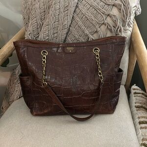 Fossil Crocodile Leather Purse